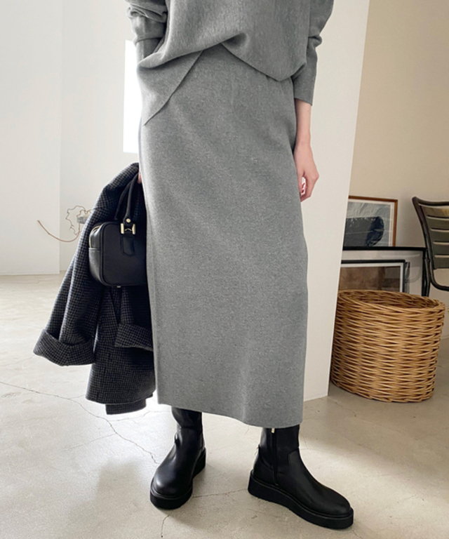 《セットアップ対応可/WEB限定カラーあり/》ミラノリブタイトスカート