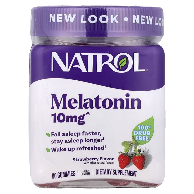 Natrol, メラトニングミ、ストロベリー、グミ90粒（1粒あたり5mg）