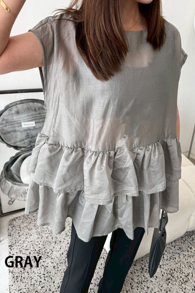 オーバーシルエットシアーティアードチュニック