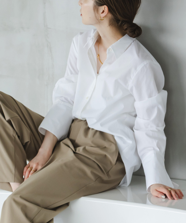 アンチクリースロングカフスシャツ