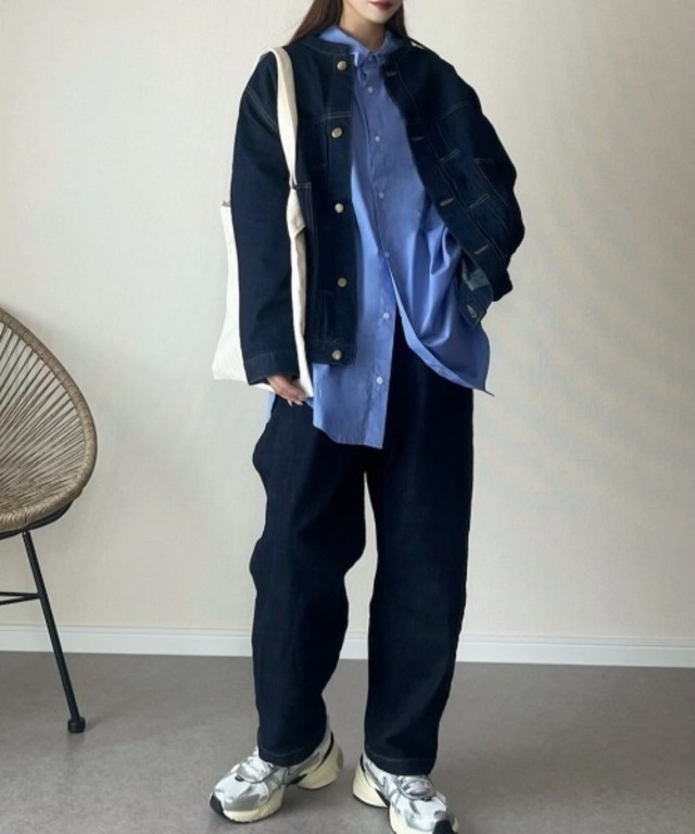 LBC 【選べるセットアップ】LBCデニムノーカラージャケット