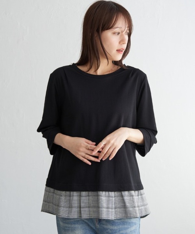 【接触冷感】冷感裾レイヤードプルオーバー