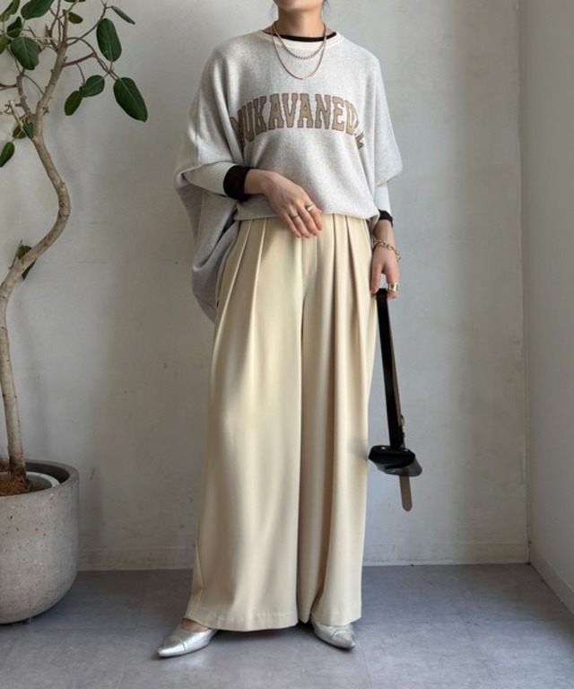 【累計販売枚数２万枚突破！】タックワイドパンツ