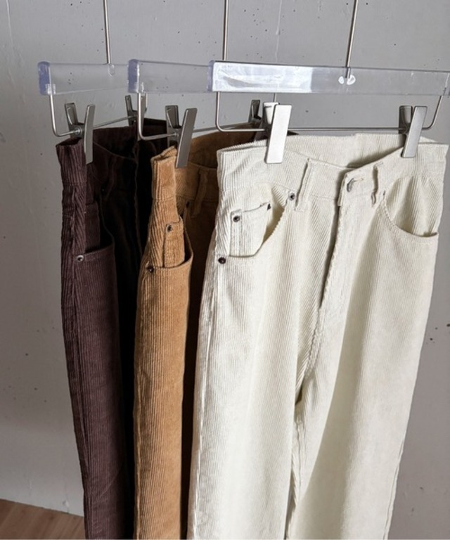 【４size展開】コーデュロイワイドストレートパンツ
