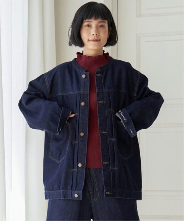 【選べるセットアップ】LBCデニムノーカラージャケット