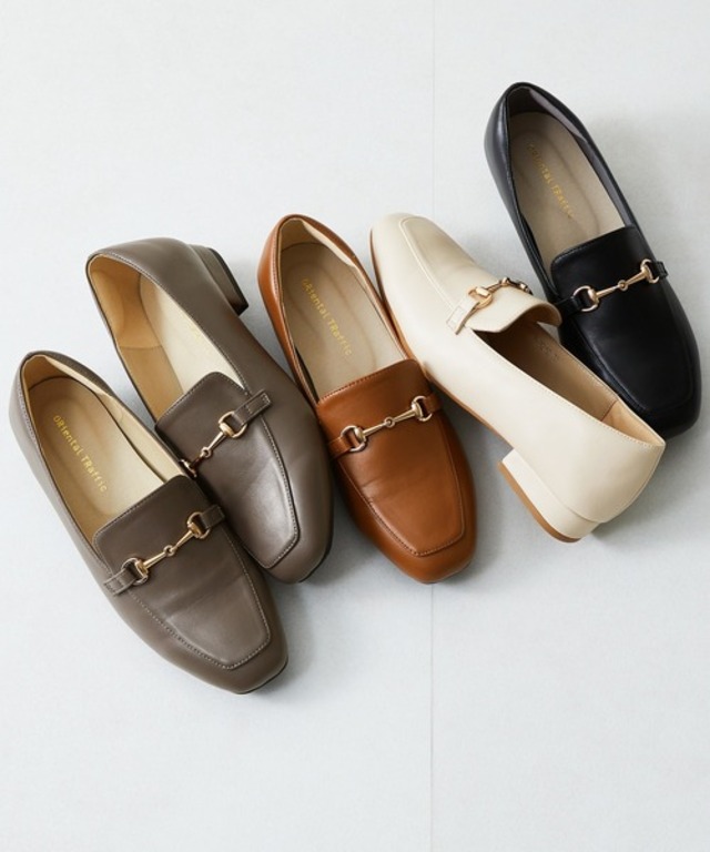 跳べるパンプス スクエアトゥ ビットモチーフ ローファー /R-3210