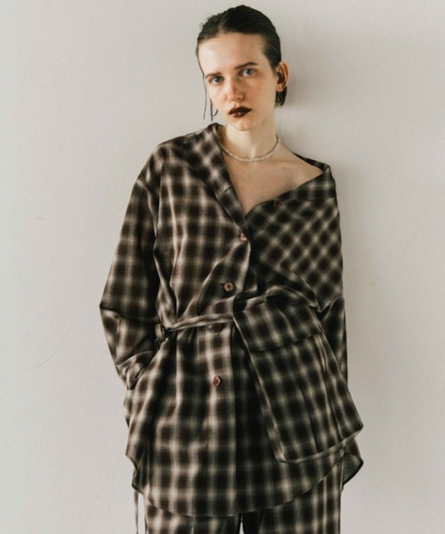 SHEER CHECK SHIRT JACKET/シアーチェックシャツジャケット