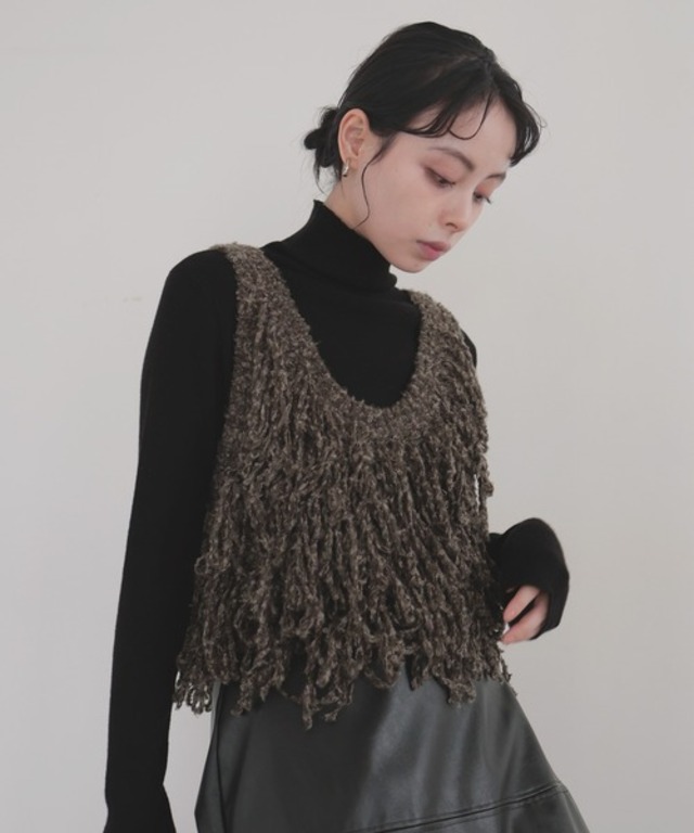 フリンジニットベスト