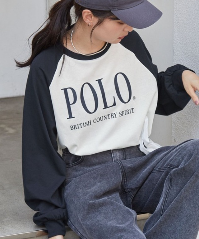 POLO BCS POLO BCS /ポロビーシーエス 別注 ワンポイント刺繍 クラシックロゴプリント オーバーサイズ アソート長袖カットソー