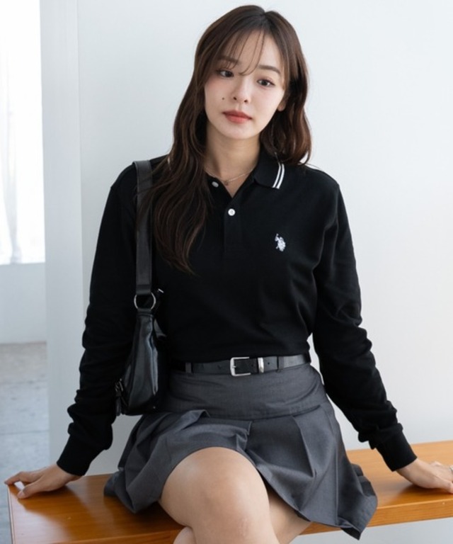 U.S. POLO ASSN. ∴WEGO/【25年秋冬新作】U.S. POLO ASSN.別注ラインポロシャツ(長袖)