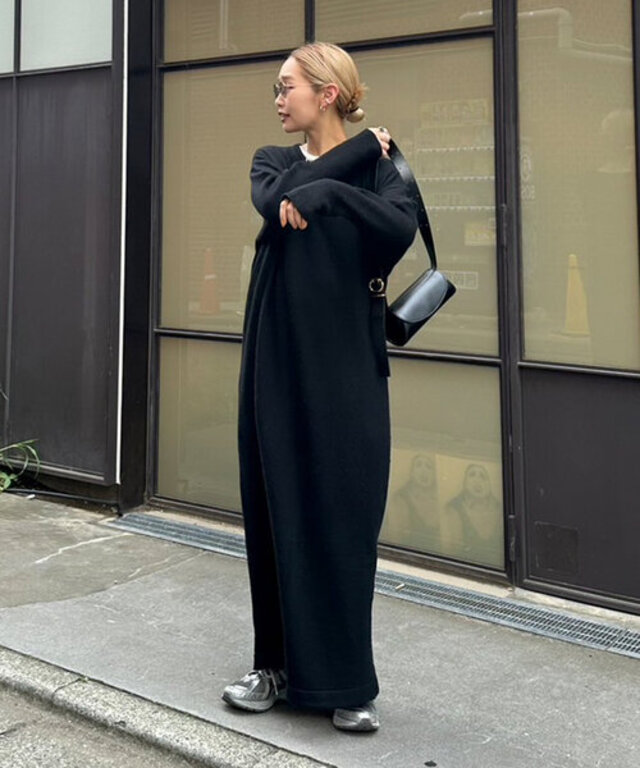 【WEB限定】【PON企画待望のリバイバル】ウール混クルーネックニットワンピース