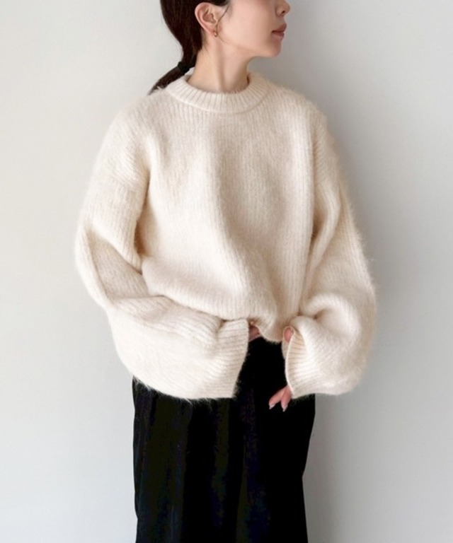 ヘアリーショートニット