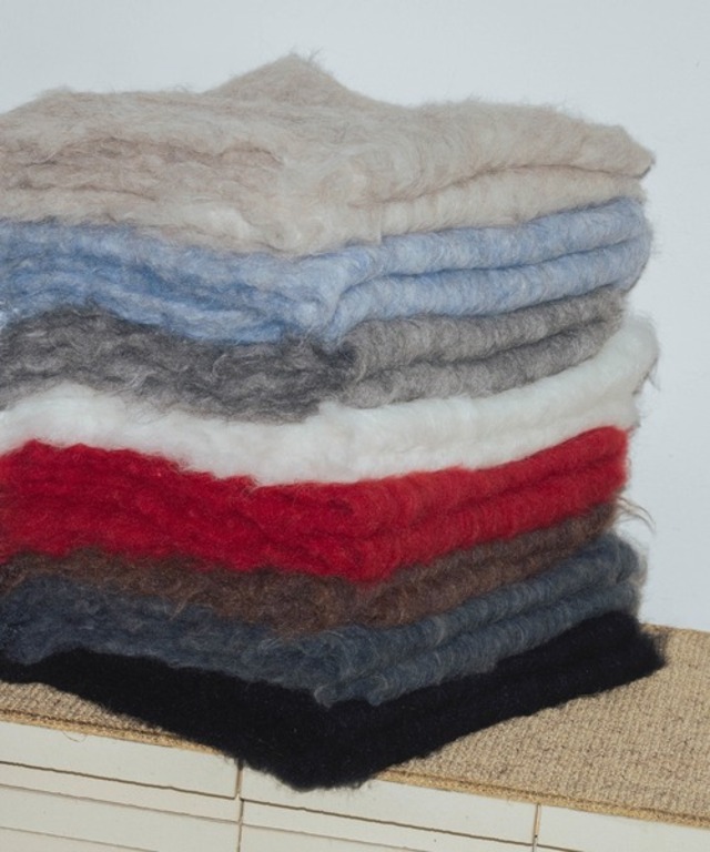 モヘアタッチシャギーボリュームフリンジカラーマフラー