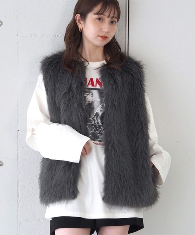 ロングフォックスファーベスト