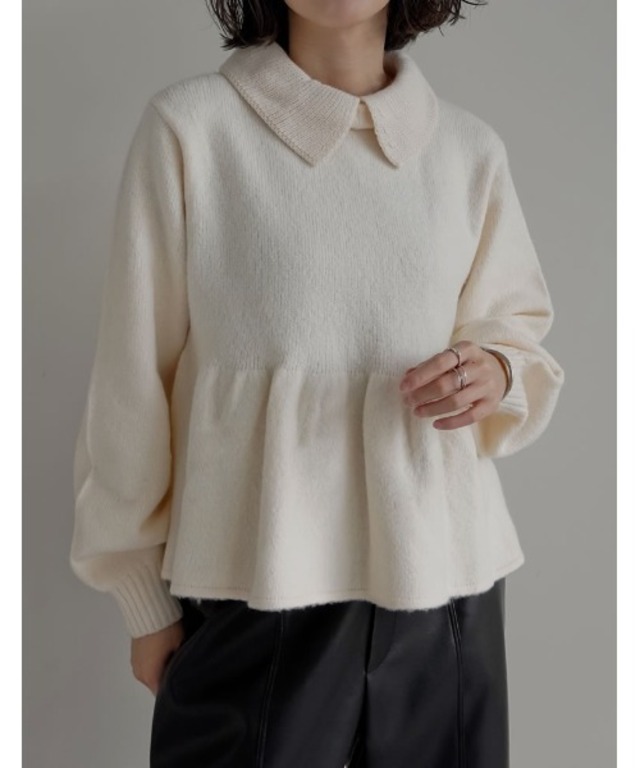 [2025AW COLLECTION]襟付きペプラムニットトップス