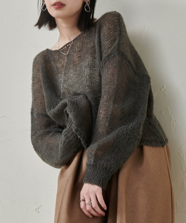 モヘアライクシアーニット