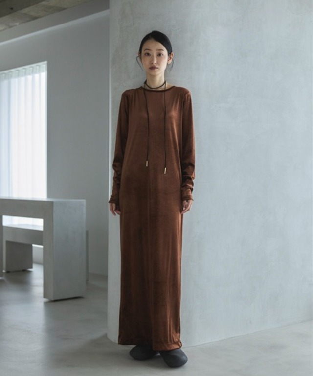 【TALL/２Tサイズあり】ベロアロングワンピース