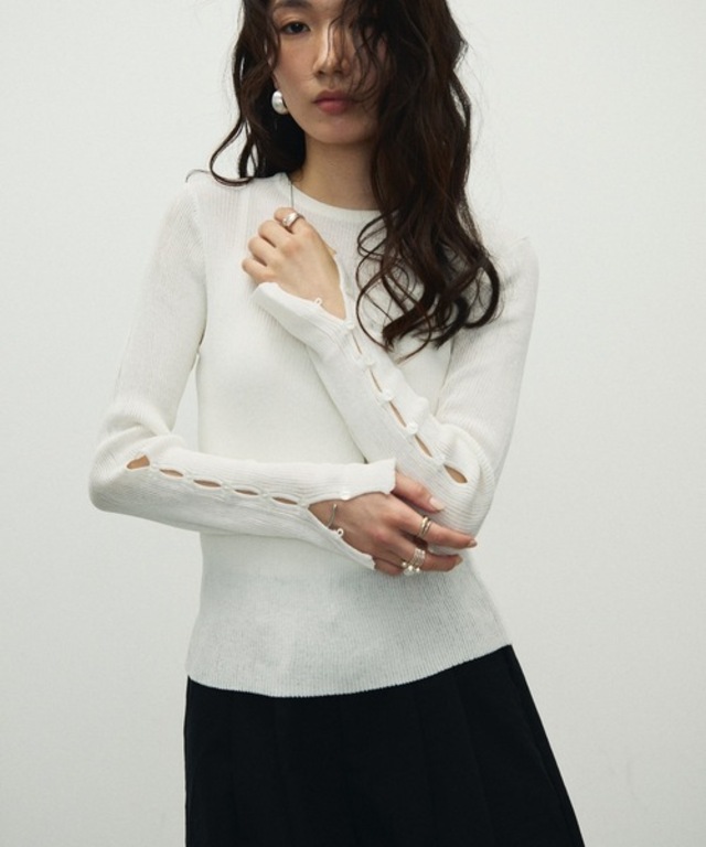 Sheer Sleeve Hole Open Tops / シアースリーブホールオープントップス