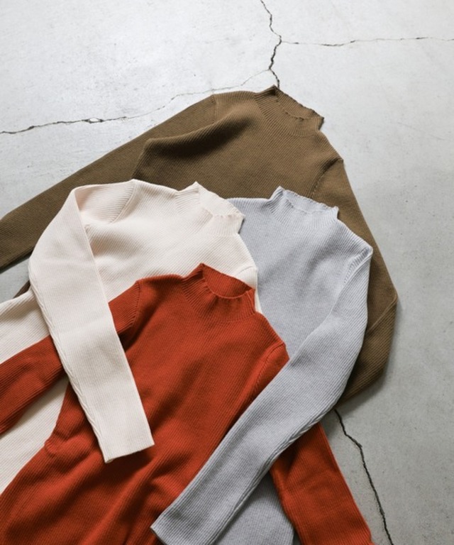 【12色展開】プチハイネックリブニット