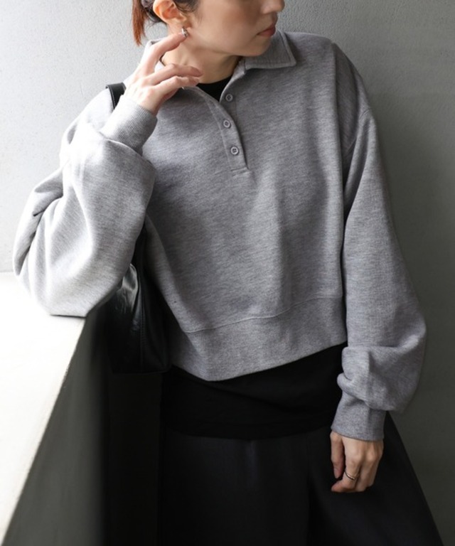 ショートポロスウェットトップス