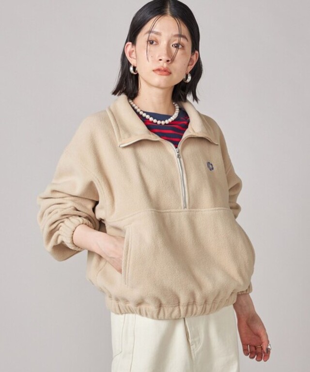 〈手洗い可能〉フリース ハーフ ジップ プルオーバー