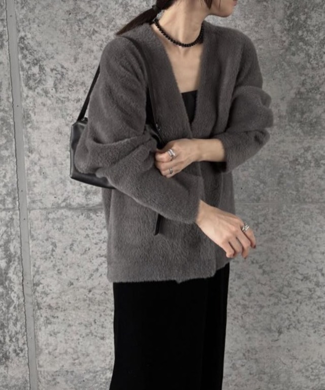 【昨年即完売アイテム】ダブルフェイスシャギーカーデ