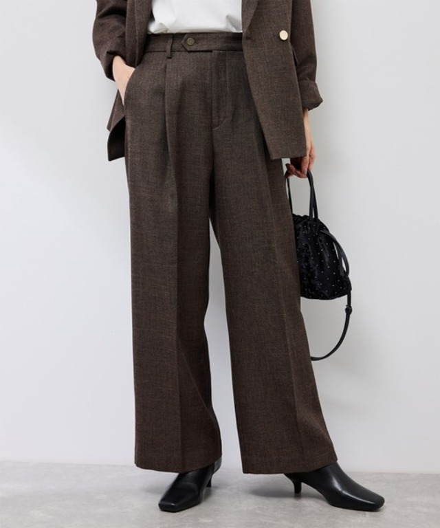 スリートーンツイードワイドパンツ/セットアップ対応