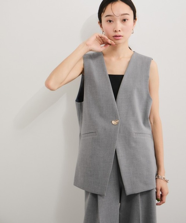 【セットアップ対応】オーバル釦ベスト