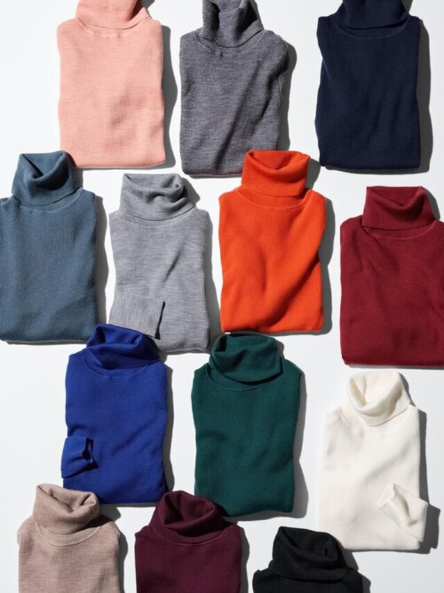メリノリブタートルネックセーター