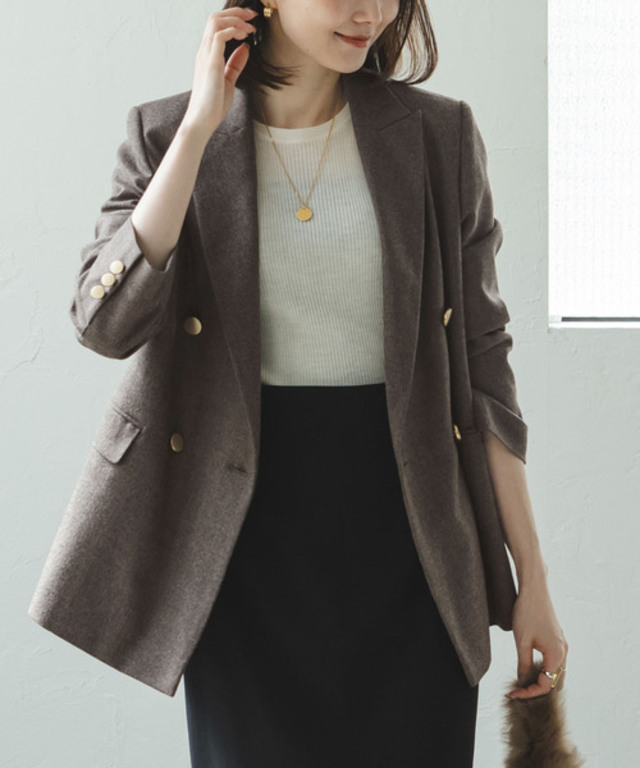 《追加》《WEB・一部店舗カラー》ウールフラノピークドラペルジャケット