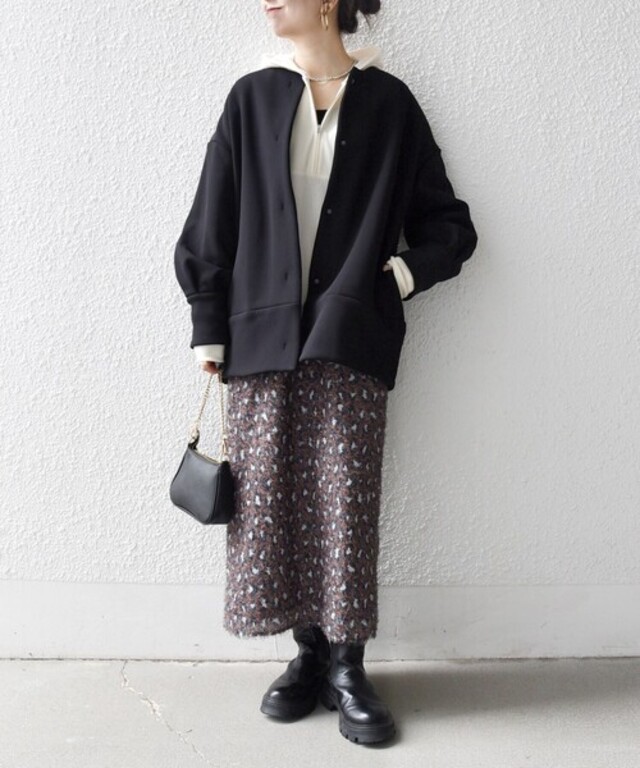 【WEB限定】SHIPS any:〈洗濯機可能〉ダンボール コクーン ノーカラー コート