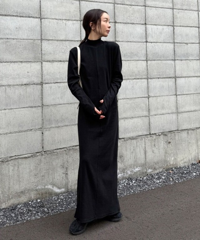 フィンガースリーブプチハイリブワンピース