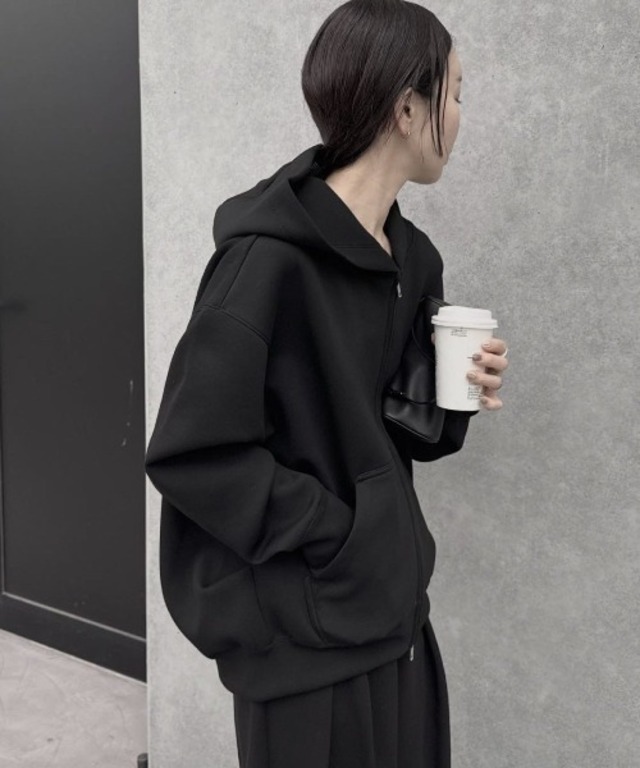 【新色追加/もちもちシリーズ】W ZIP ボンディングBIGパーカー