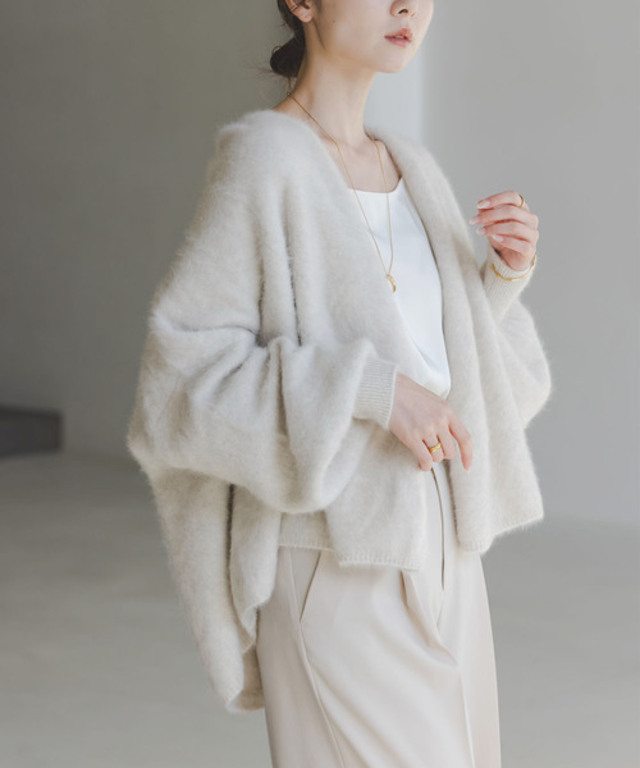 FOX/Caファーニットカーディガン