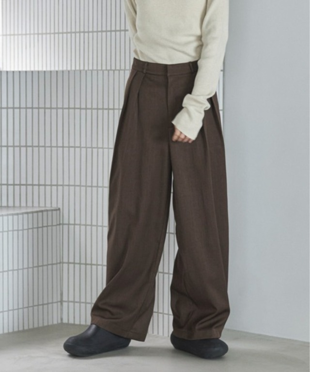 【4size展開/セットアップ可】ダブルタックワイドスラックス