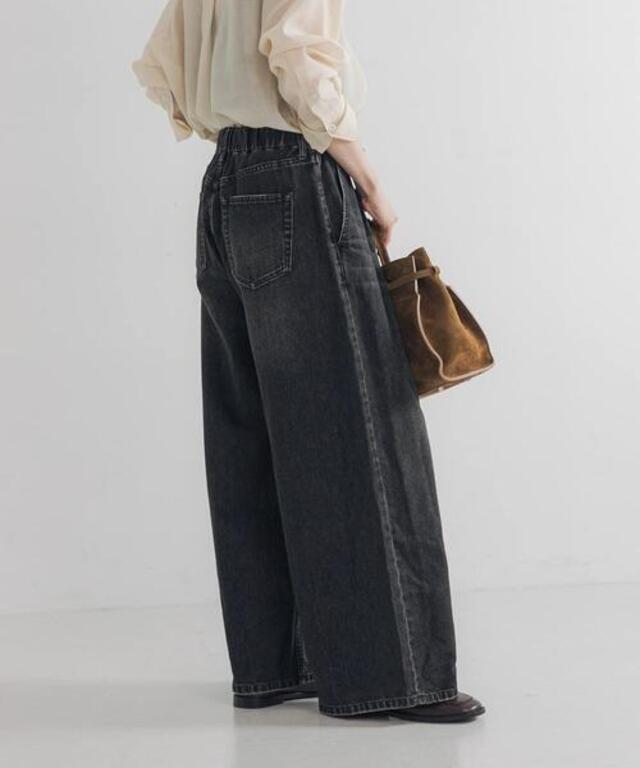 デニムイージーワイドパンツ