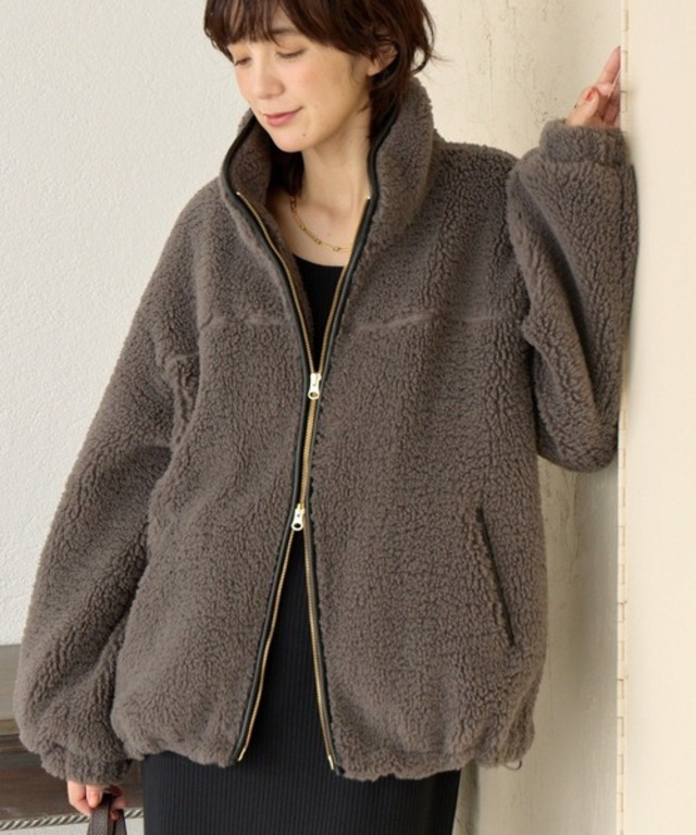 【リバイバル/暖かみのある素材感】テディボアZIPコート