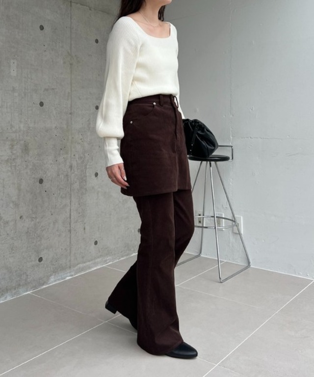 【新色/レイヤード対応】コーデュロイフレアパンツ