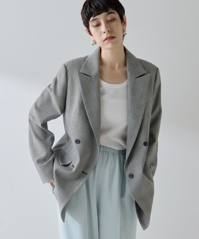 チェックダブルジャケット