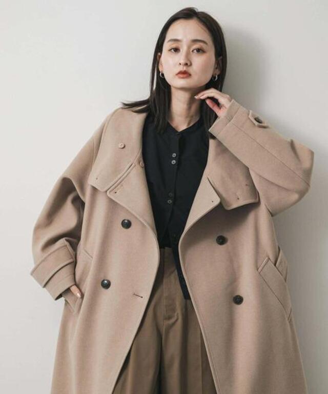 スタンドカラーロングコート