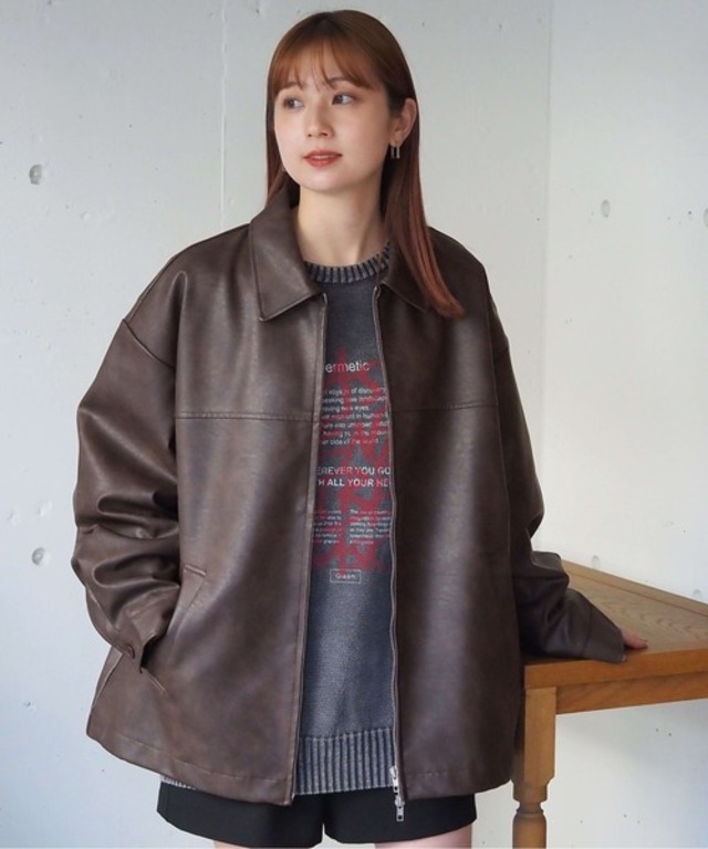 tiptop 【ZOZO限定アイテム/セットアップ対応】合皮ダブルジップブルゾン