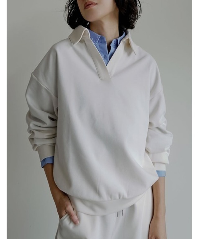 [2025AW COLLECTION][イージーケア]ライトダンボールスキッパーポロプルオーバー