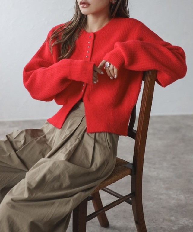 スリットヘムフェザーカーディガン