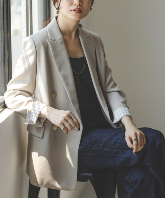 《追加》《WEB・一部店舗カラー》ウールフラノピークドラペルジャケット