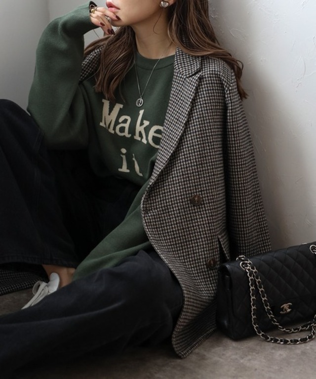 ガンクラブチェックオーバーサイズダブルジャケット