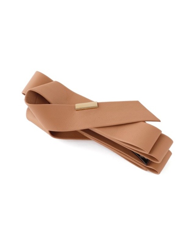 レザー調メタルポイントリボンバナナクリップ