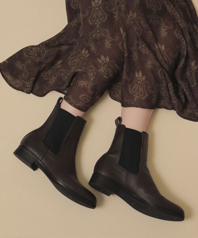 Ray BEAMS / レザー サイドゴア ブーツ