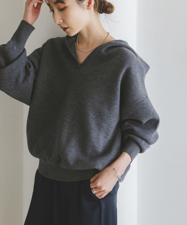 《追加》接結タック編みフードプルオーバー