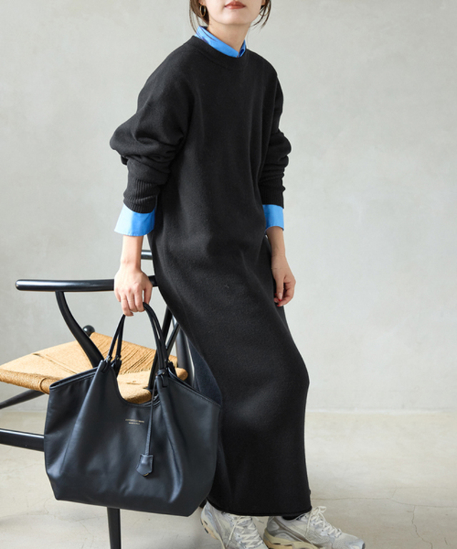 《WEB限定/追加》ウォッシャブルスムース ニットワンピース