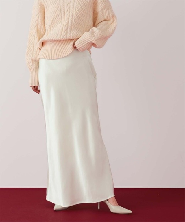 サテンマーメイドマキシスカート